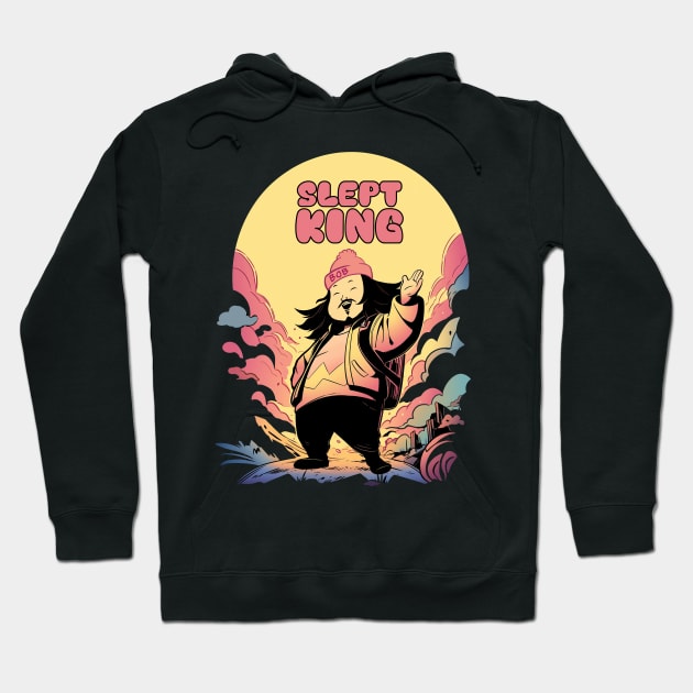 The Slept King Hoodie by POPITONTHEWALL